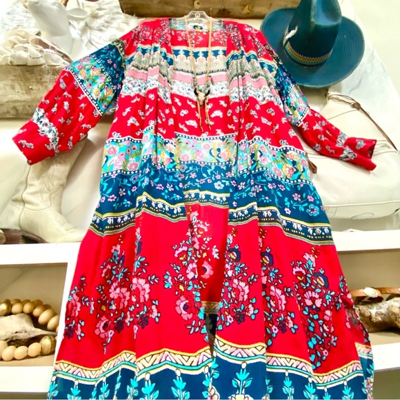 Anthropologie Patrons of Peace boho gypsy duster  w resort vacay beach vibe - Picture 7 of 16